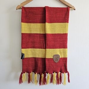 Harry Potter Gryffindor Striped Red Yellow Knit Neck Scarf  84” Fringe
